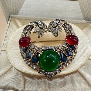 Trifari Jewels of India Moghul Brooch Vintage